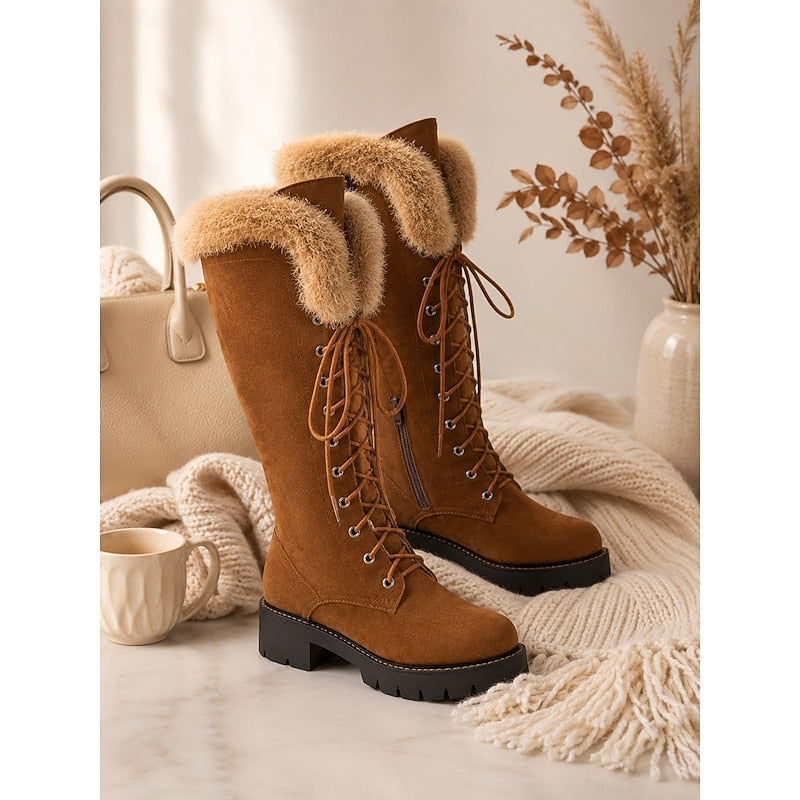 Aurelia | Women’s Water-Resistant Lace-Up Knee-High Winter Boots