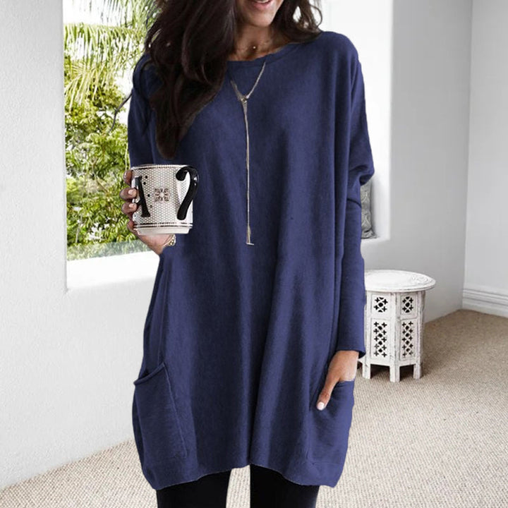 Women's Round Neck Long Sleeve Tunic Top
