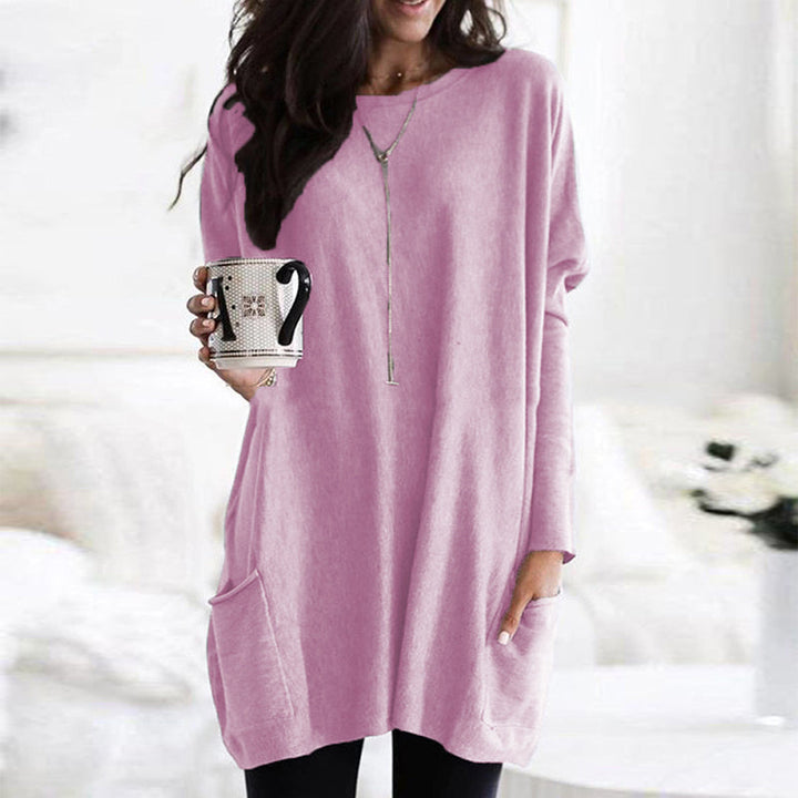 Women's Round Neck Long Sleeve Tunic Top