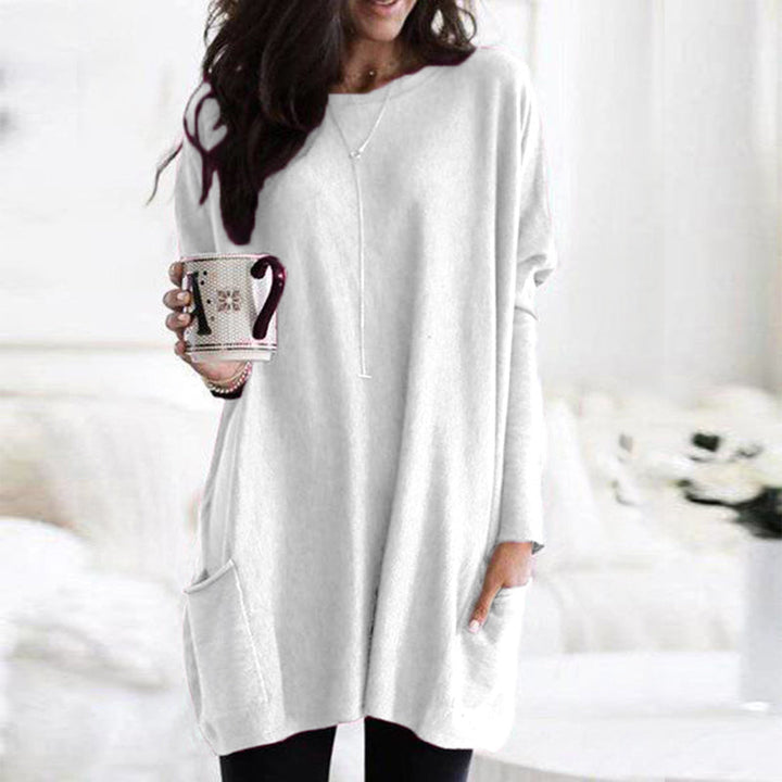Women's Round Neck Long Sleeve Tunic Top