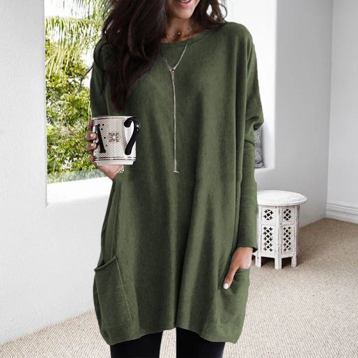 Women's Round Neck Long Sleeve Tunic Top