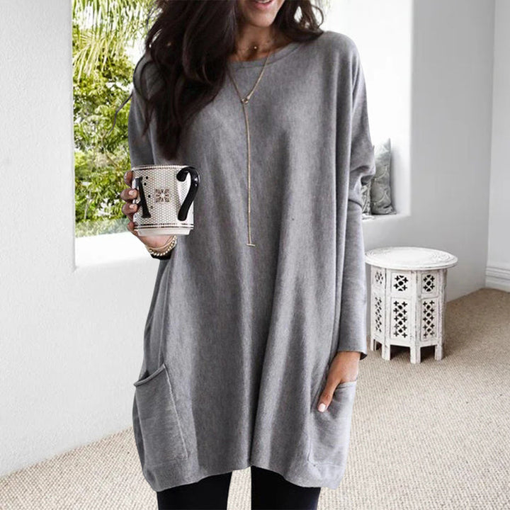 Women's Round Neck Long Sleeve Tunic Top