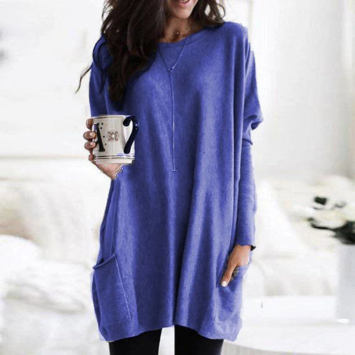 Women's Round Neck Long Sleeve Tunic Top