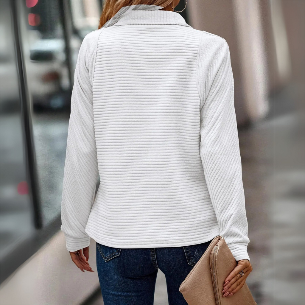 Women's Half Zip Ribbed Pullover