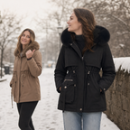 Duvella Faux Fur Hood Double-Layered Puffer Coat