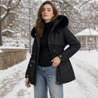 Duvella Faux Fur Hood Double-Layered Puffer Coat