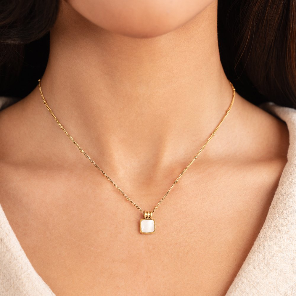Lucia White Pendant Necklace
