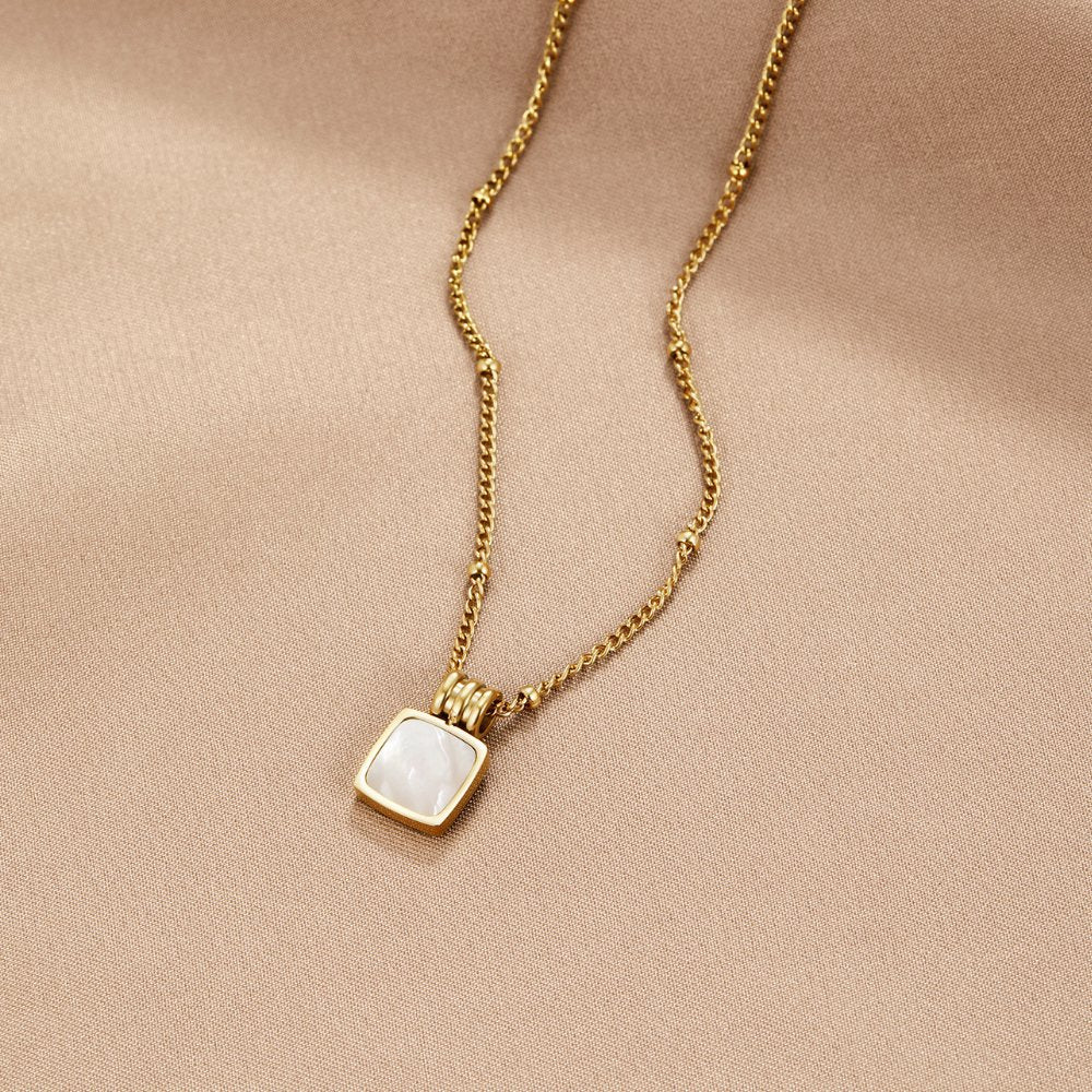 Lucia White Pendant Necklace