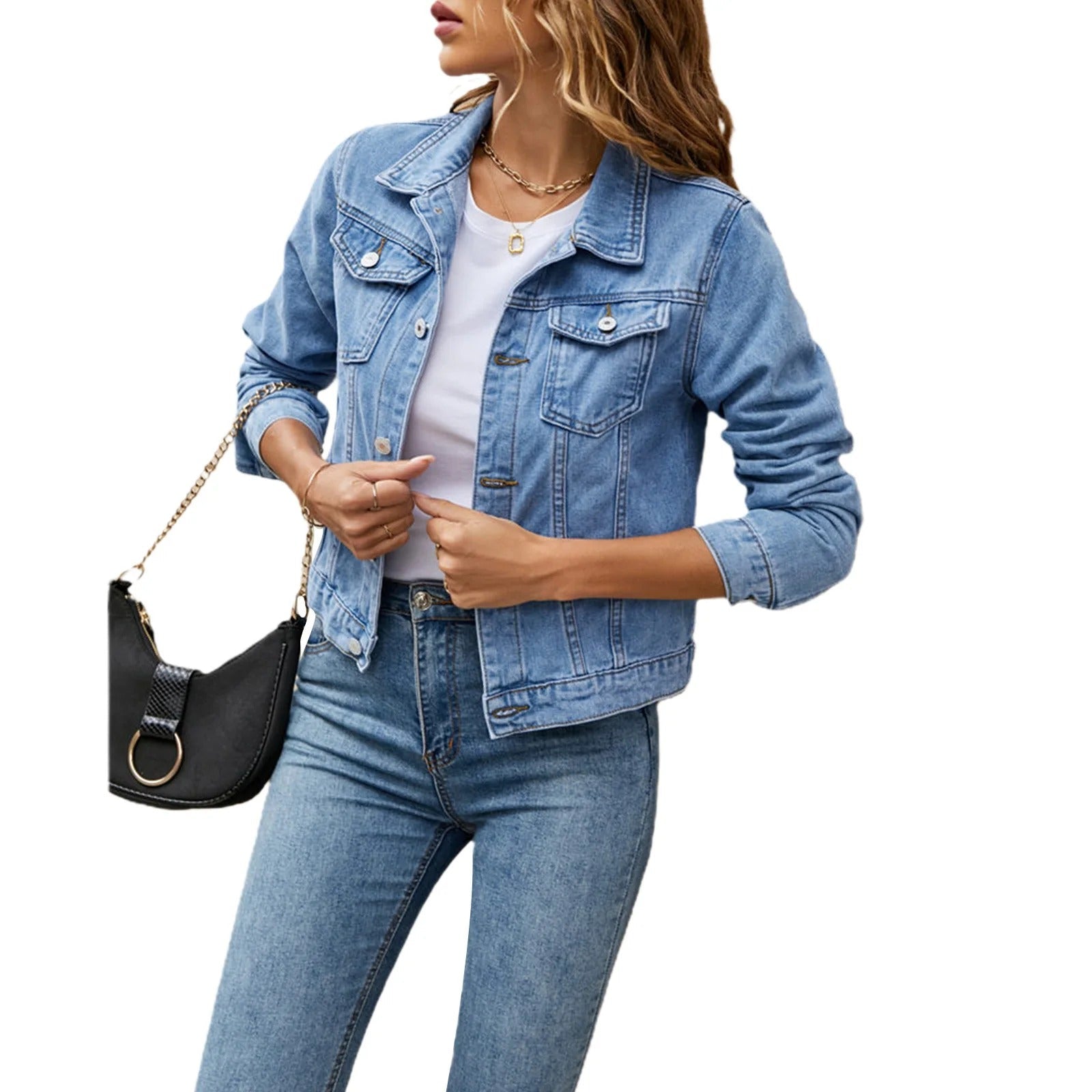 Women's Cropped Button Front Jacket