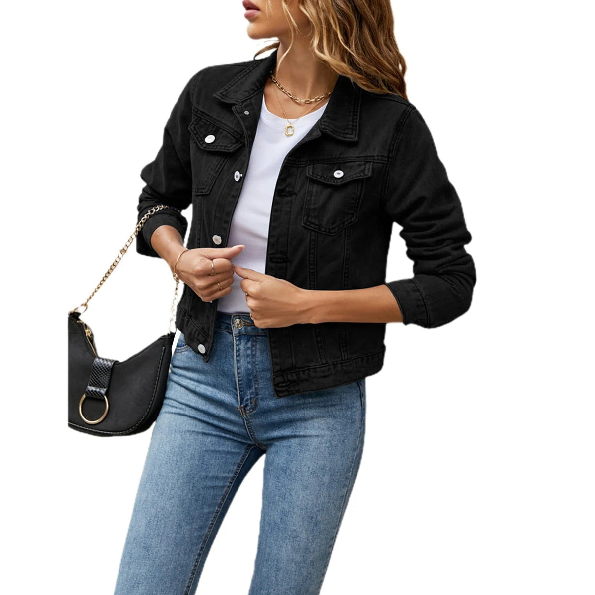 Women's Cropped Button Front Jacket