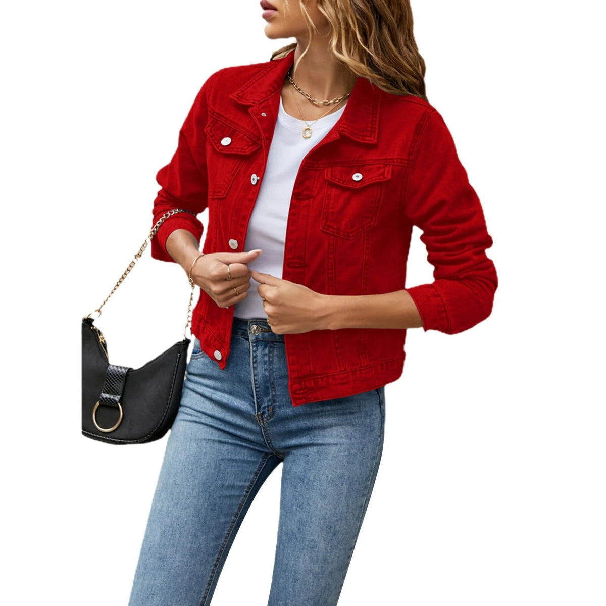 Women's Cropped Button Front Jacket