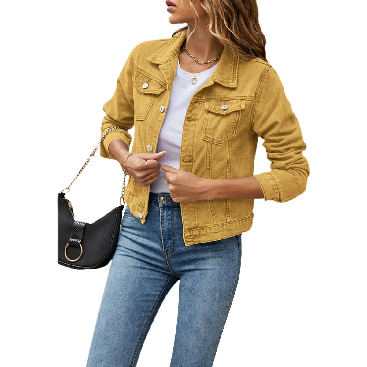 Women's Cropped Button Front Jacket