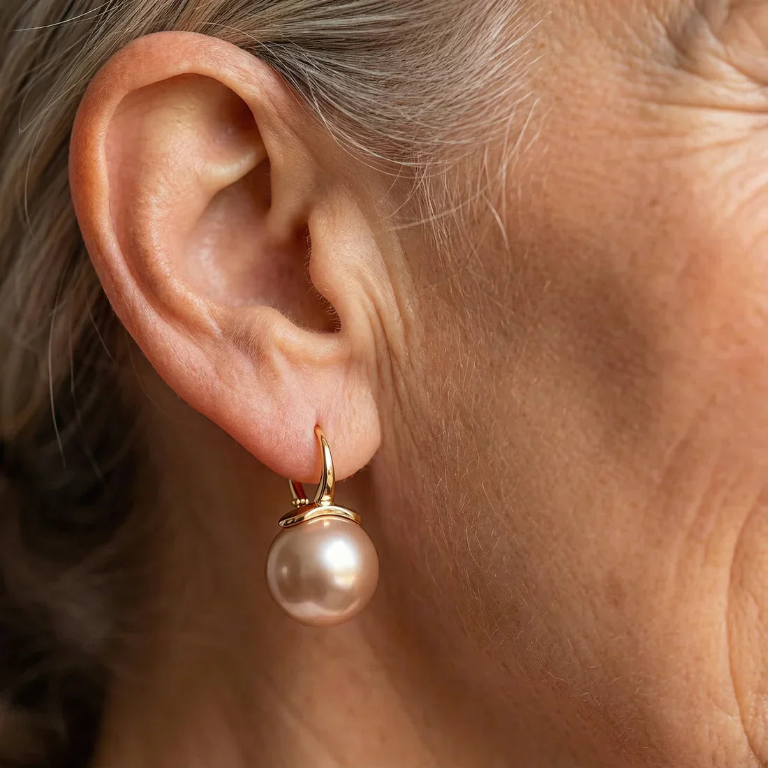 Golden Pearl Drop Hook Earrings