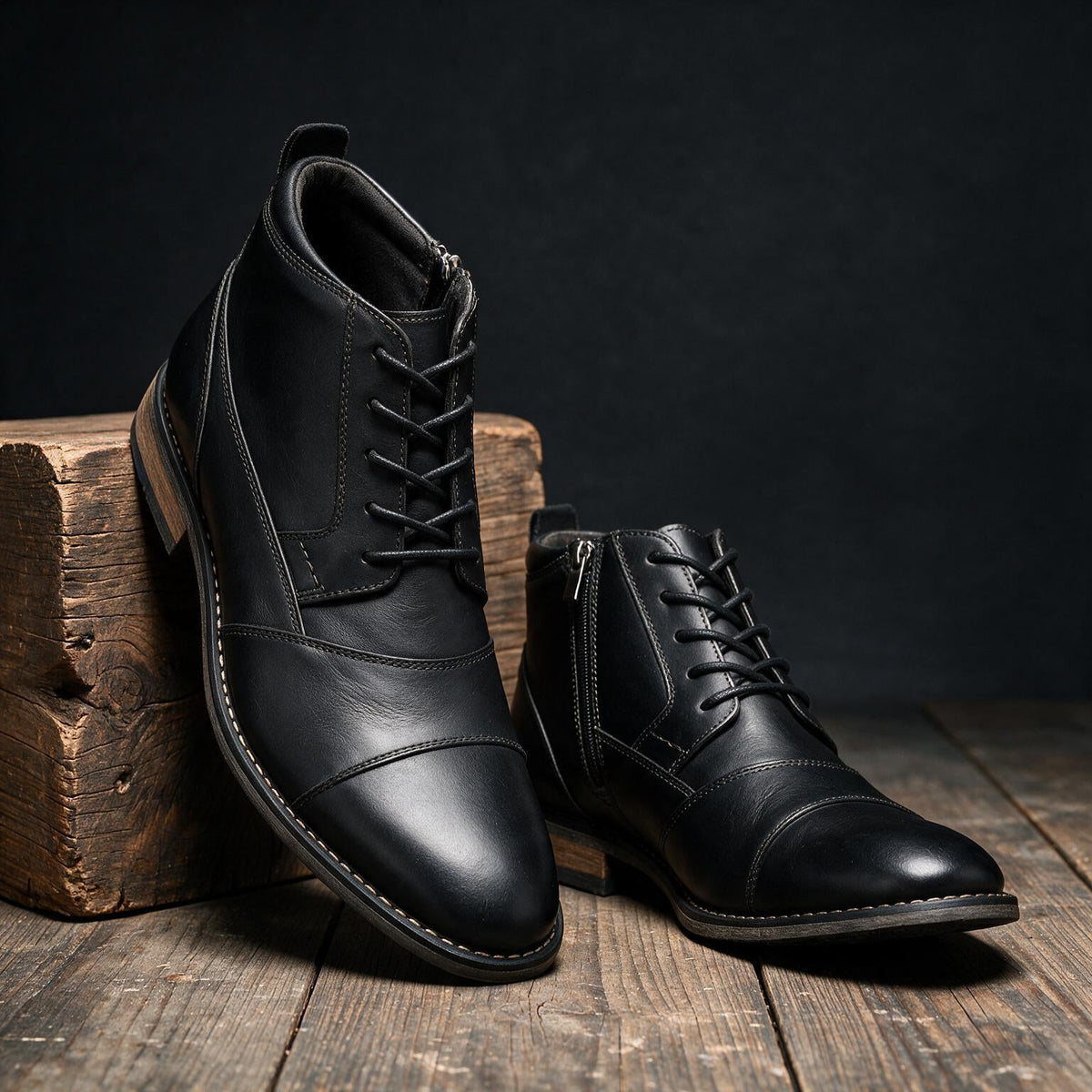 Men's Ankle Cap-Toe Derby Boots