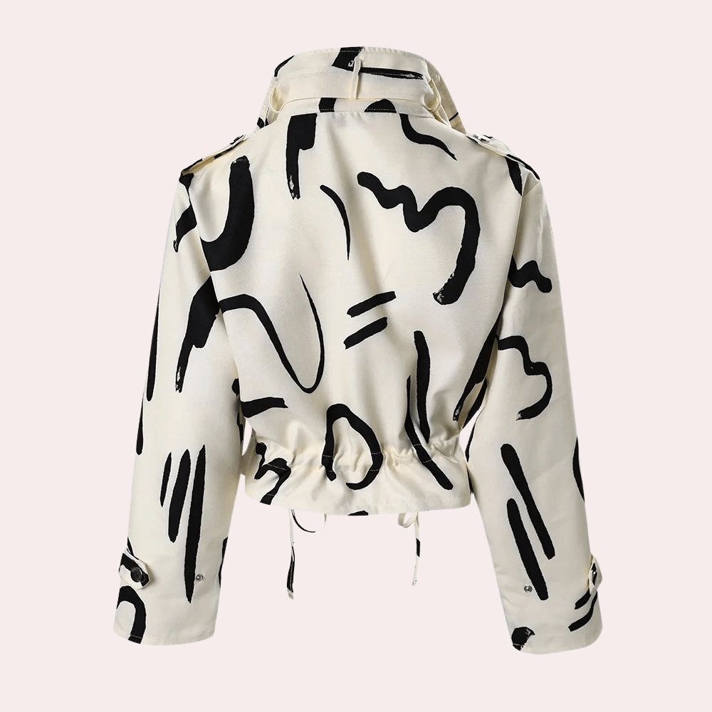 Women's Abstract Print Cropped Jacket