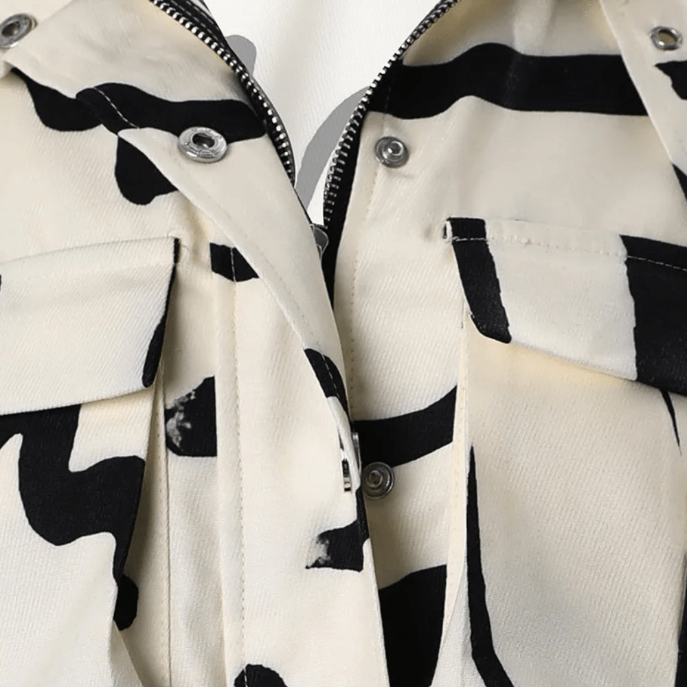 Women's Abstract Print Cropped Jacket
