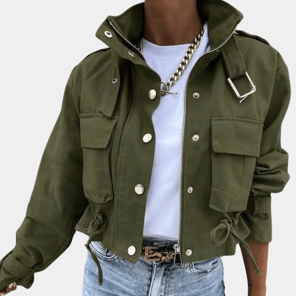 Women's Abstract Print Cropped Jacket