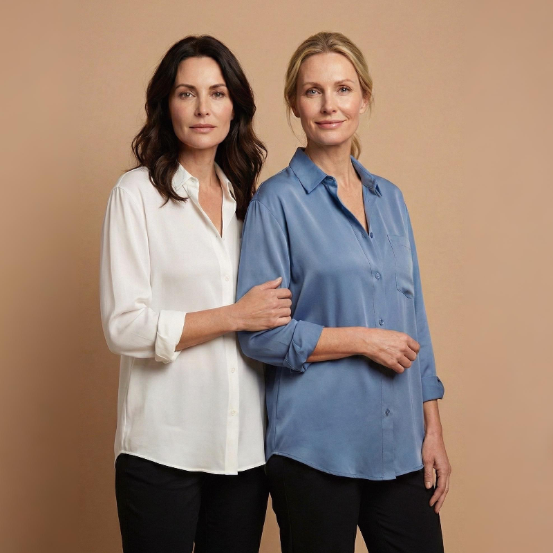 Women's Long Sleeve Button-Up Blouse