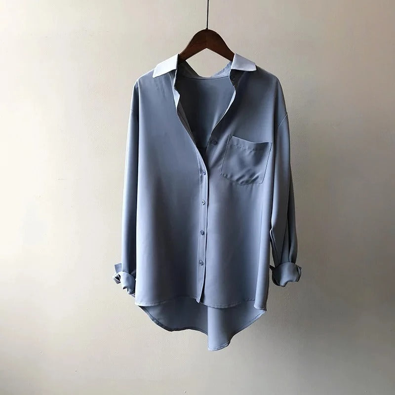 Women's Long Sleeve Button-Up Blouse