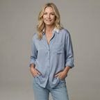 Women's Long Sleeve Button-Up Blouse