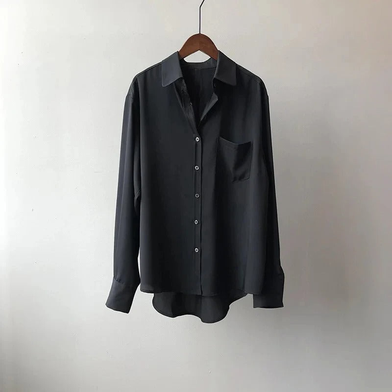 Women's Long Sleeve Button-Up Blouse