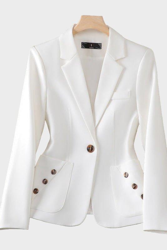 Women's Double Breasted Blazer - White
