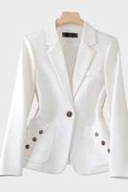 Women's Double Breasted Blazer - White