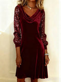 Mirabel | Velvet Sparkle Sleeve Christmas Party Dress