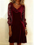 Mirabel | Velvet Sparkle Sleeve Christmas Party Dress
