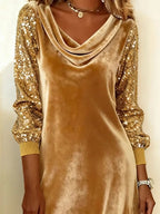 Mirabel | Velvet Sparkle Sleeve Christmas Party Dress