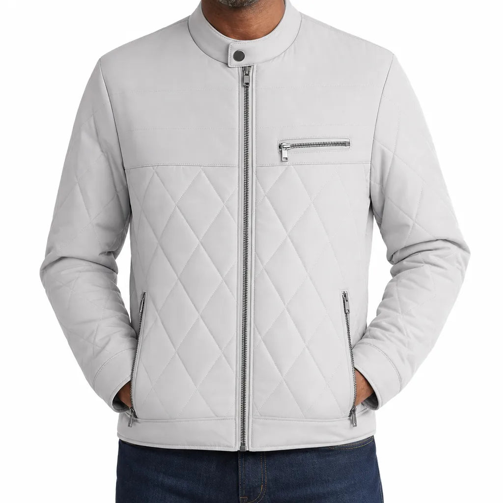 Men's Quilted Leather Jacket