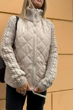 Women's Quilted Jacket with Mock Neck