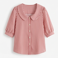 Women's Striped Sailor Collar Blouse