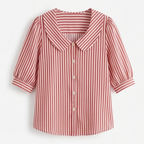 Women's Striped Sailor Collar Blouse