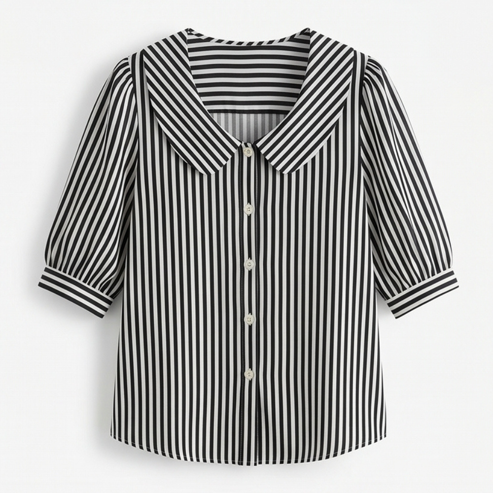 Women's Striped Sailor Collar Blouse