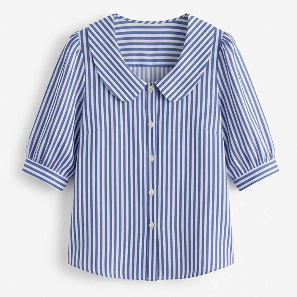 Women's Striped Sailor Collar Blouse