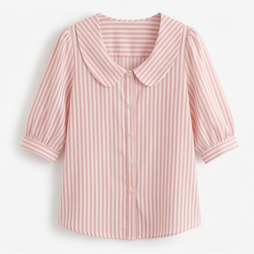 Women's Striped Sailor Collar Blouse