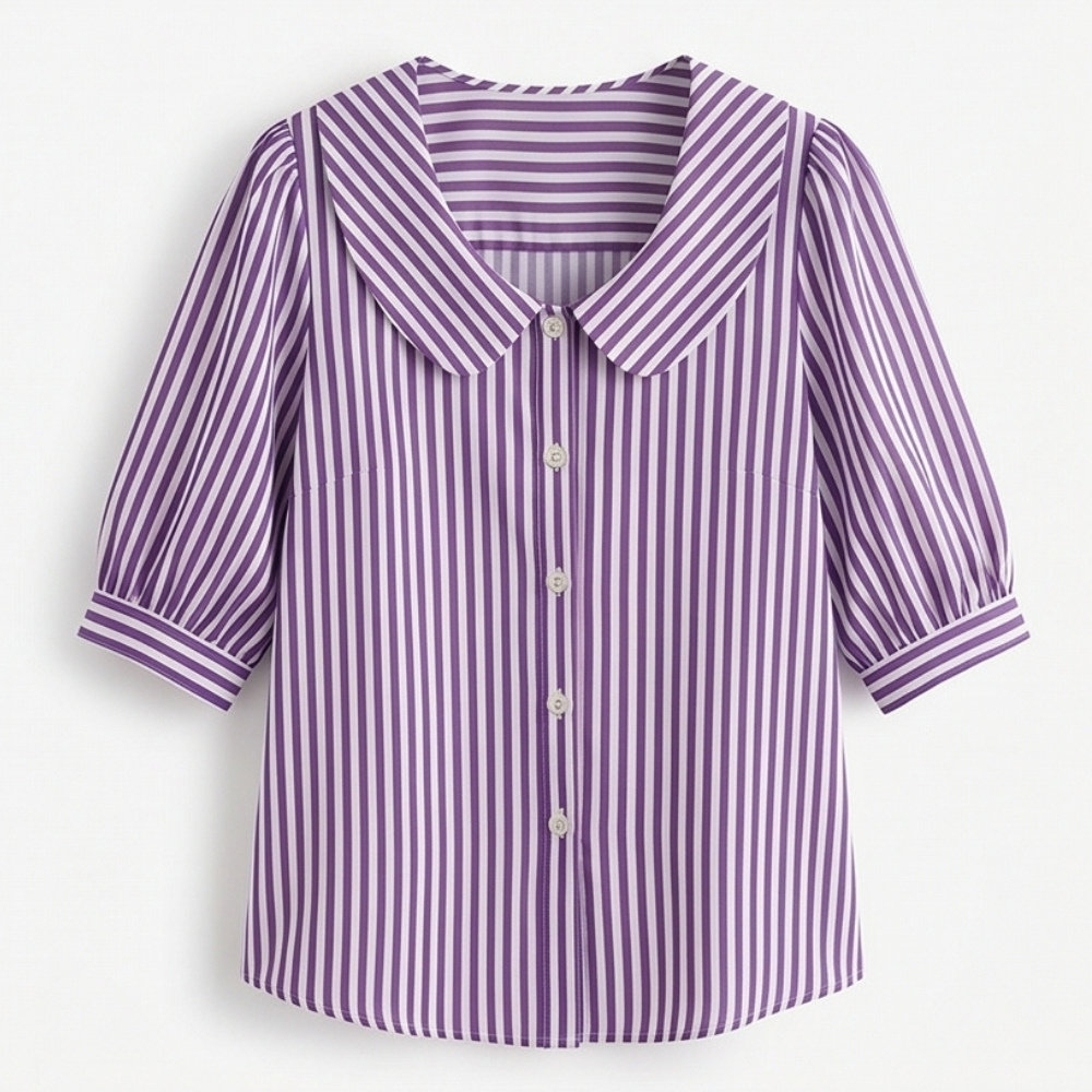 Women's Striped Sailor Collar Blouse