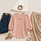 Women's Striped Sailor Collar Blouse