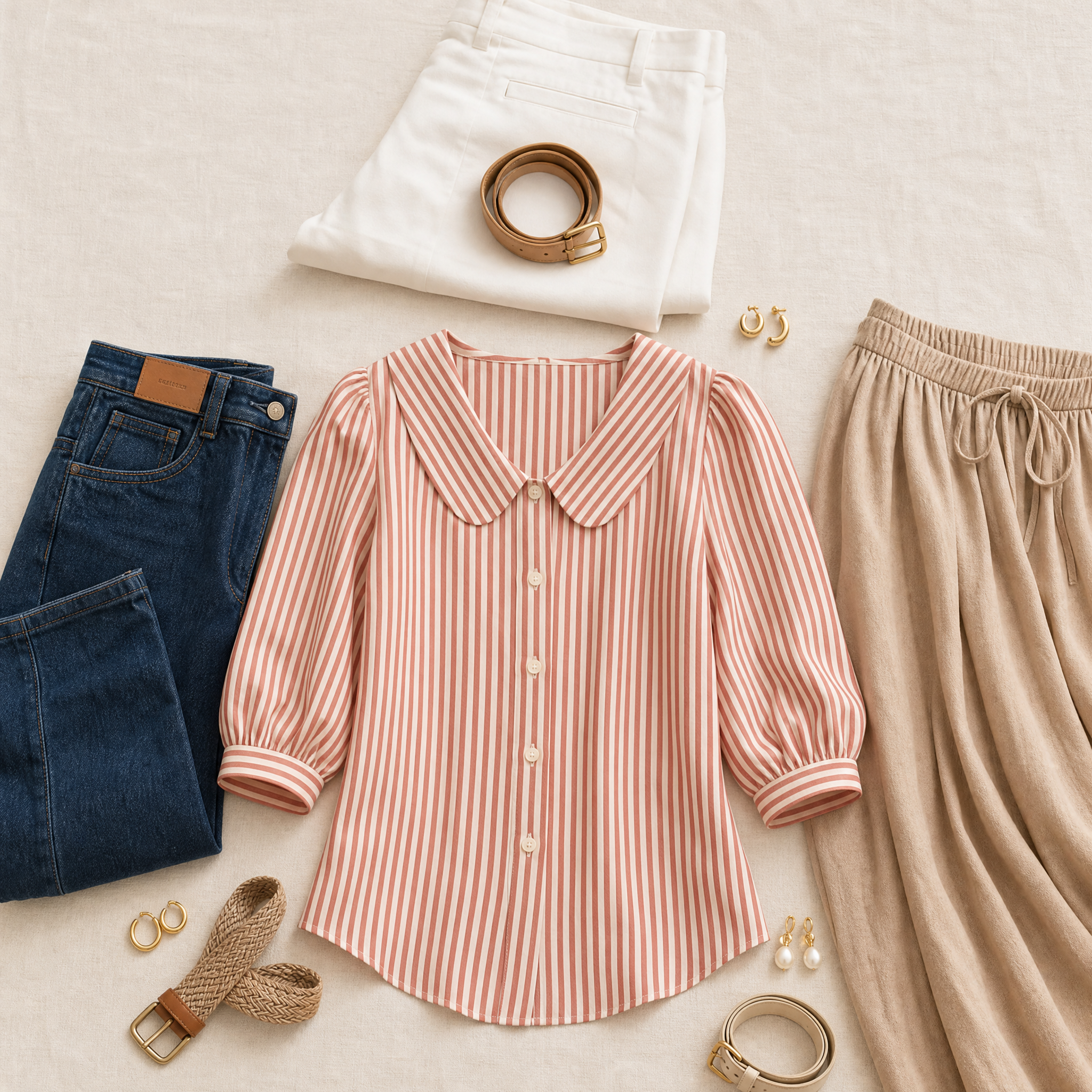 Women's Striped Sailor Collar Blouse