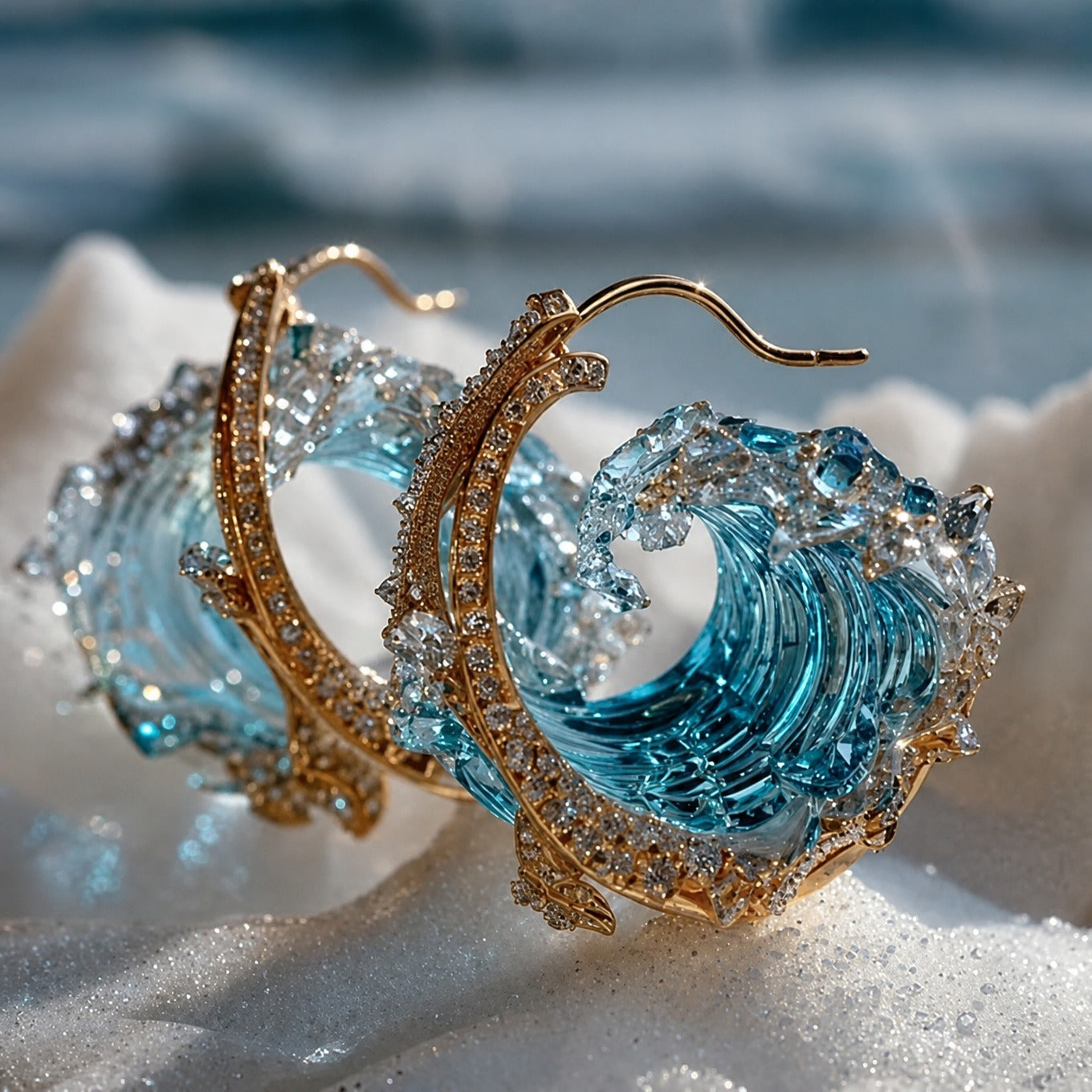 Ocean's Oath Gold Earrings