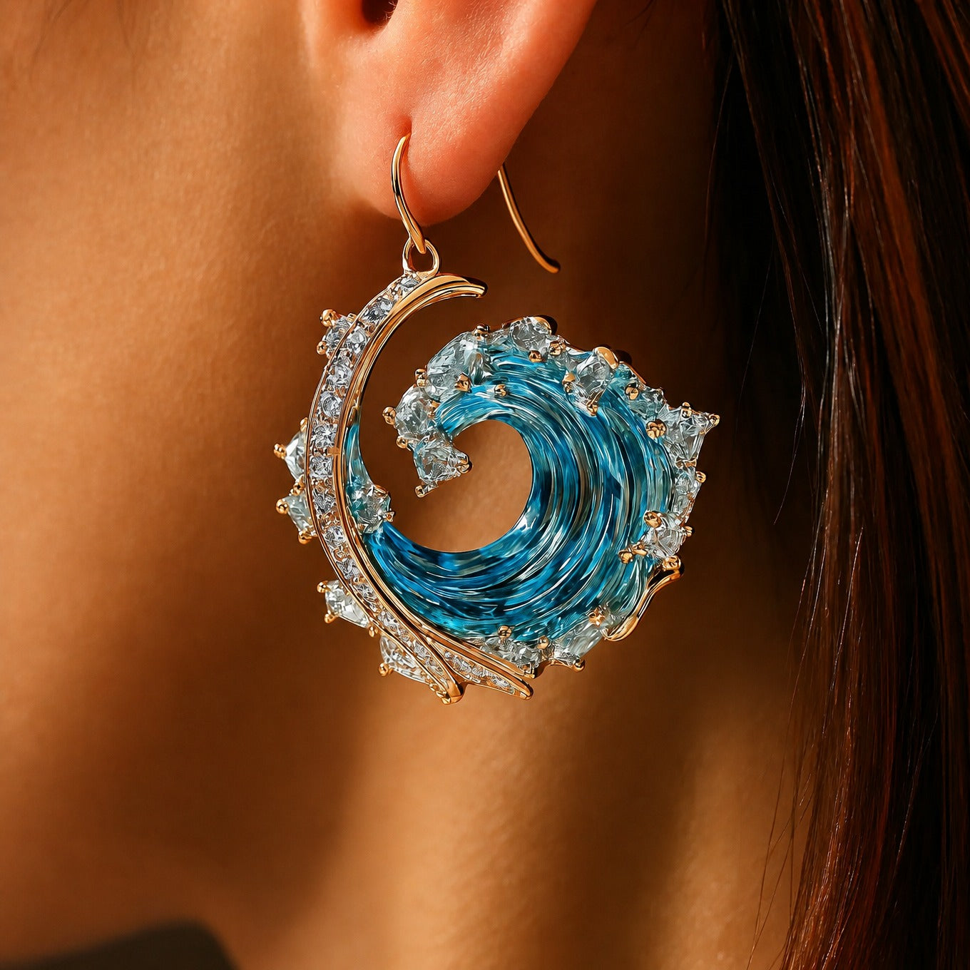 Ocean's Oath Gold Earrings