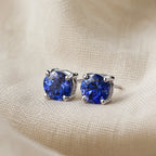 Luminous Sapphire Silver Earrings
