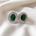 Layered Oval Statement Earrings