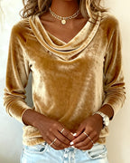 Women's Cowl Neck Long Sleeve Top