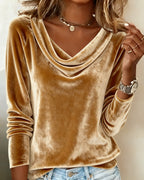 Women's Cowl Neck Long Sleeve Top
