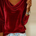 Women's Cowl Neck Long Sleeve Top