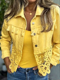 Fringe & Lace Jacket - Yellow