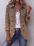 Vintage Leopard Gradient Ruffle Jacket - Leopard Tan