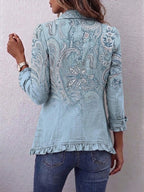 Vintage Paisley Print Ruffled Jacket